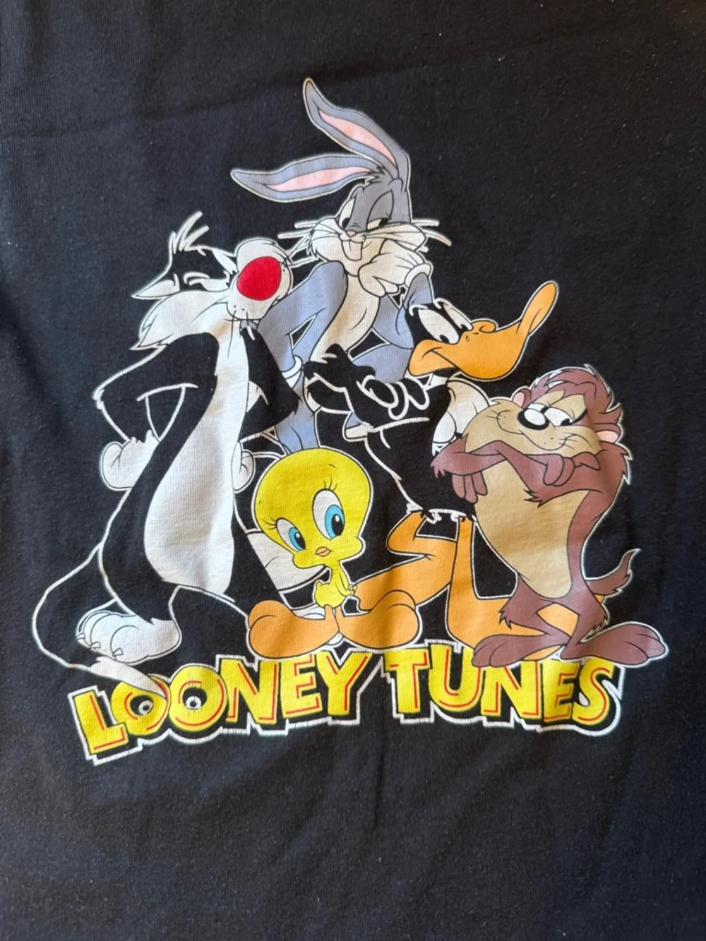 Warner Bros. Looney Tunes Black Tee with Yellow trim - Picture 2 of 4